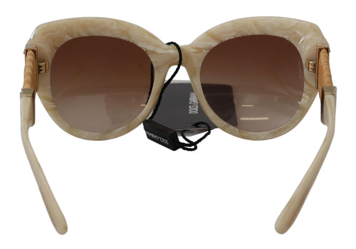 Dolce & Gabbana Beige Acetate Full Rim Brown Lense DG4294 Sunglasses - ClickThatClicks 