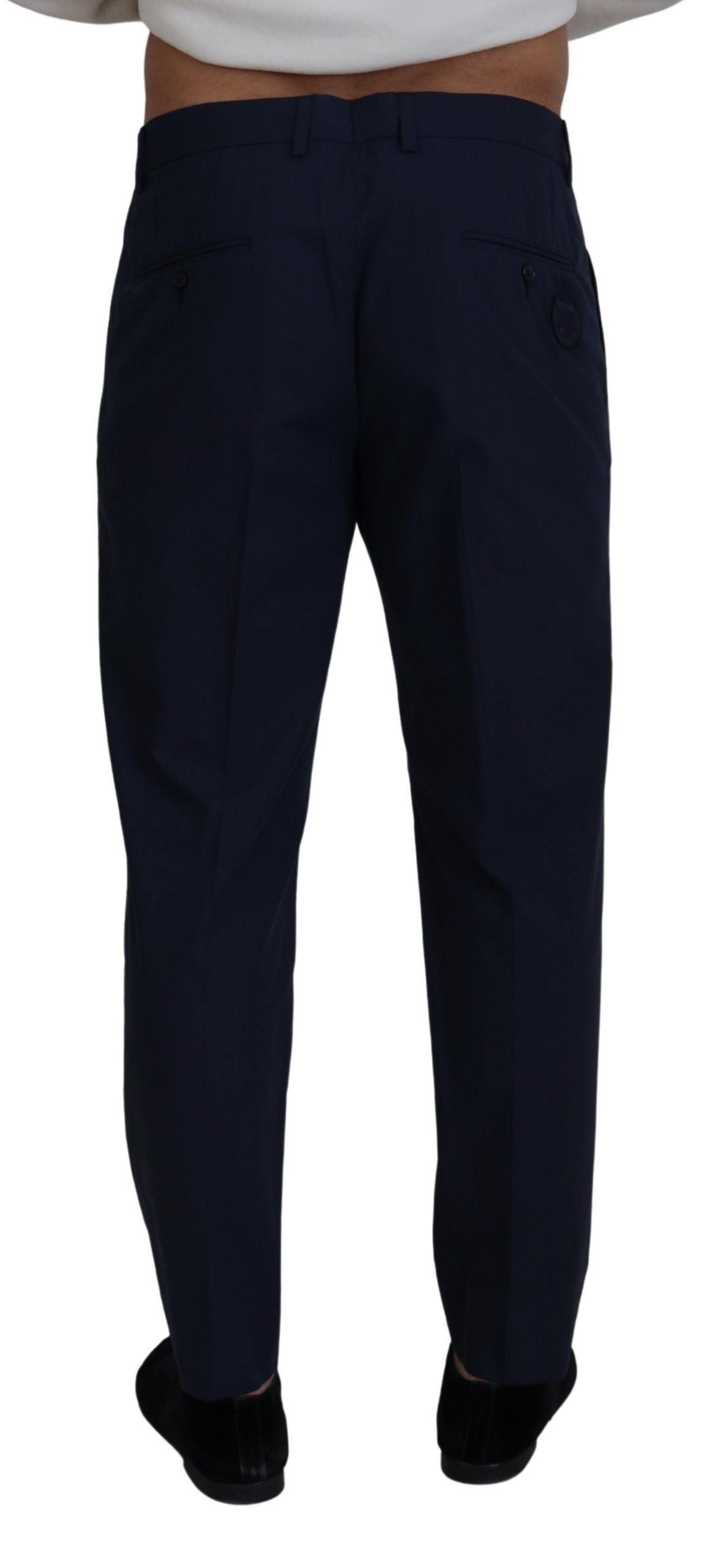 Dolce & Gabbana Blue Cotton Slim Trousers Chinos Pants - ClickThatClicks 