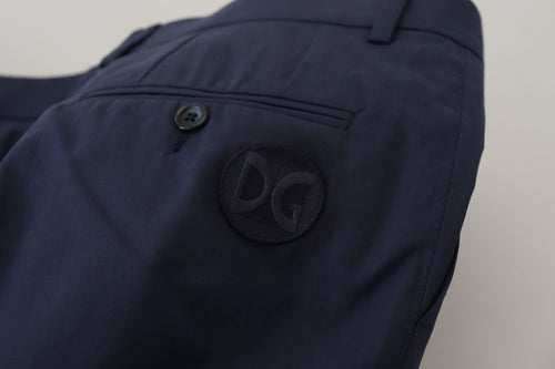 Dolce & Gabbana Blue Cotton Slim Trousers Chinos Pants - ClickThatClicks 