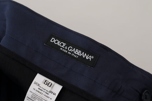 Dolce & Gabbana Blue Cotton Slim Trousers Chinos Pants - ClickThatClicks 