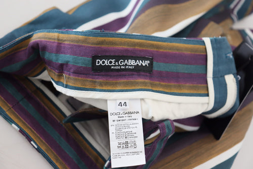 Dolce & Gabbana Multicolor Striped Stretch Cotton Shorts - ClickThatClicks 