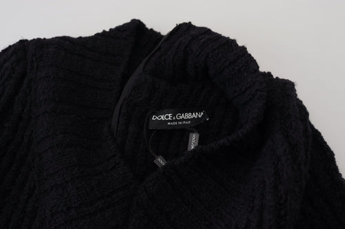 Dolce & Gabbana Black Wool Knitted Sheath Sweater Dress - ClickThatClicks 