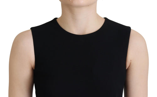 Dolce & Gabbana Black Dress Sheath Flare Viscose Dress - ClickThatClicks 