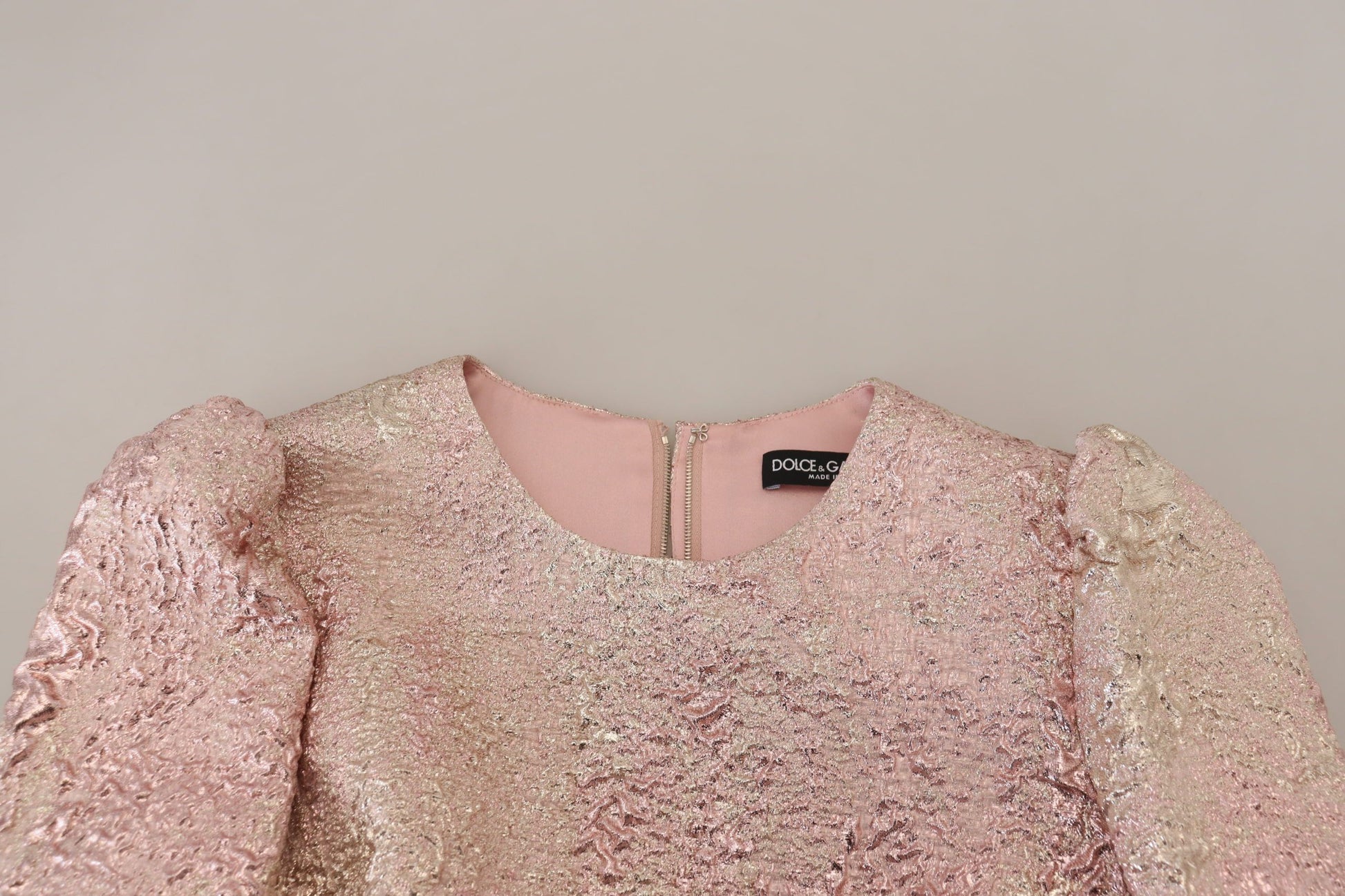 Dolce & Gabbana Pink Jaquard 3/4 Sleeve Sheath Midi Dress - ClickThatClicks 