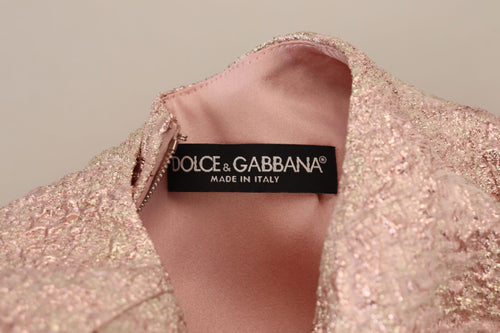 Dolce & Gabbana Pink Jaquard 3/4 Sleeve Sheath Midi Dress - ClickThatClicks 