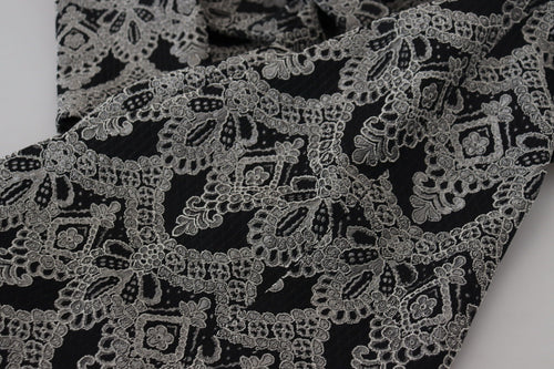 Dolce & Gabbana Black Gray Jacquard Sheath Bodycon Dress - ClickThatClicks 