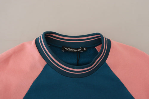 Dolce & Gabbana Blue Pink Queen Sequin Crystal Sweater - ClickThatClicks 