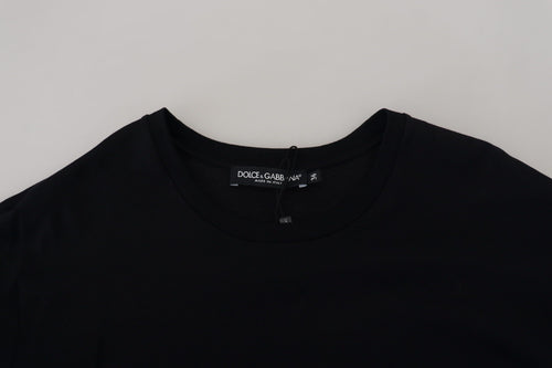 Dolce & Gabbana Black T-shirt Blouse Tassle Cotton Blouse - ClickThatClicks 