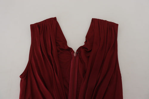 Dolce & Gabbana Bordeaux Silk Stretch Top Vest Blouse - ClickThatClicks 