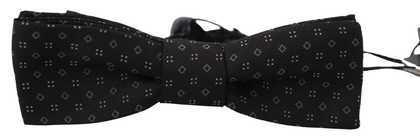 Dolce & Gabbana Black Pattern Silk Adjustable Neck Papillon Bow Tie - ClickThatClicks 
