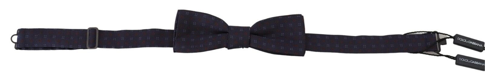 Dolce & Gabbana Blue Pattern Silk Adjustable Neck Papillon Bow Tie - ClickThatClicks 
