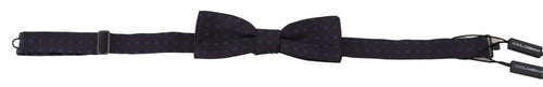 Dolce & Gabbana Blue Pattern Silk Adjustable Neck Papillon Bow Tie - ClickThatClicks 
