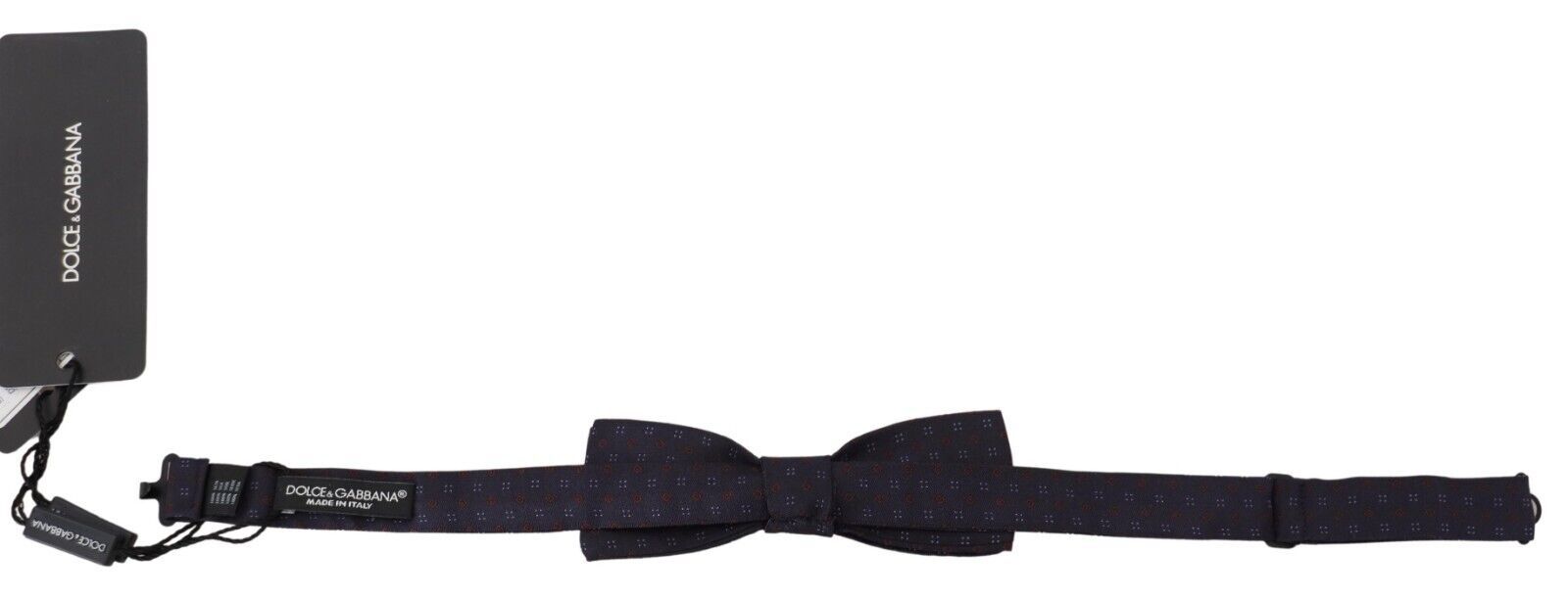 Dolce & Gabbana Blue Pattern Silk Adjustable Neck Papillon Bow Tie - ClickThatClicks 