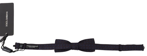 Dolce & Gabbana Blue Pattern Silk Adjustable Neck Papillon Bow Tie - ClickThatClicks 