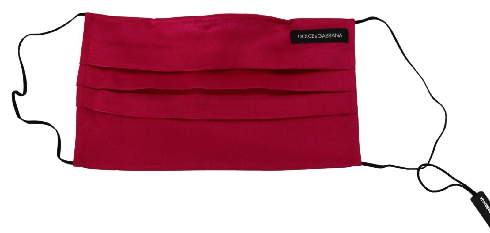 Dolce & Gabbana Red Cotton Pleated Elastic Ear Strap One Size Face Mask - ClickThatClicks 
