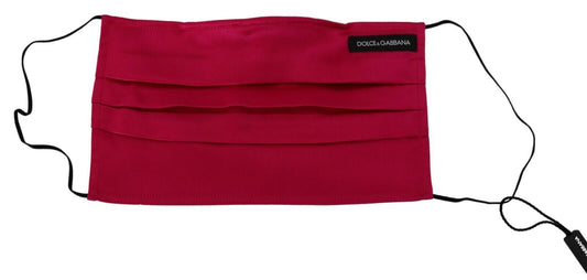 Dolce & Gabbana Red Cotton Pleated Elastic Ear Strap One Size Face Mask - ClickThatClicks 