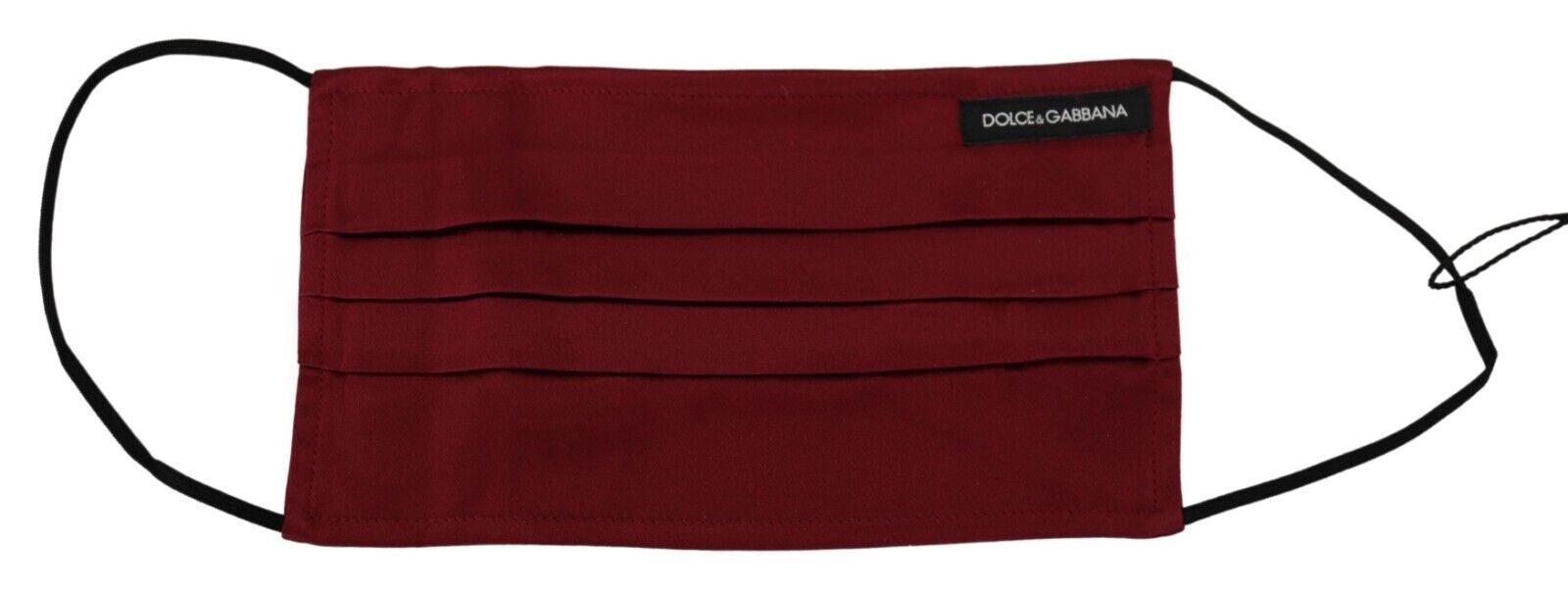 Dolce & Gabbana Maroon Silk Pleated Elastic Ear Strap One Size Face Mask - ClickThatClicks 