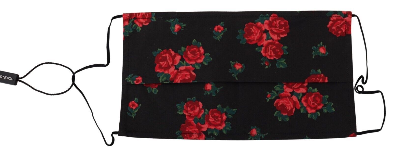 Dolce & Gabbana Black Floral Pleated Elastic Ear Strap One Size Face Mask - ClickThatClicks 