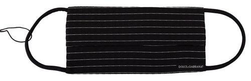 Dolce & Gabbana Black White Stripes Elastic Ear Strap One Size Face Mask - ClickThatClicks 