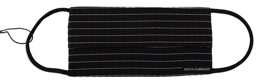 Dolce & Gabbana Black White Stripes Elastic Ear Strap One Size Face Mask - ClickThatClicks 