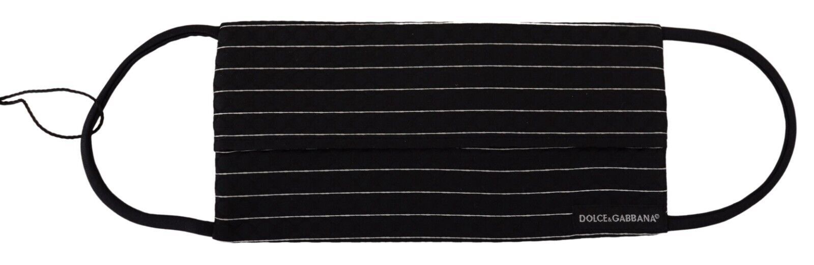 Dolce & Gabbana Black White Stripes Elastic Ear Strap One Size Face Mask - ClickThatClicks 