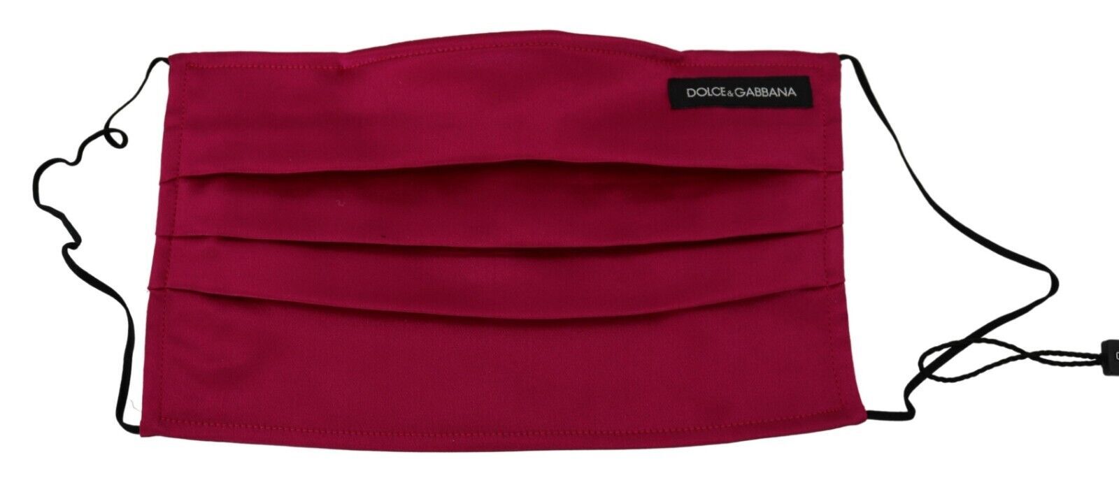Dolce & Gabbana Maroon Silk Pleated Elastic Ear Strap One Size Face Mask - ClickThatClicks 
