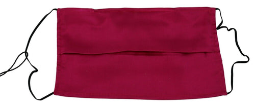Dolce & Gabbana Maroon Silk Pleated Elastic Ear Strap One Size Face Mask - ClickThatClicks 