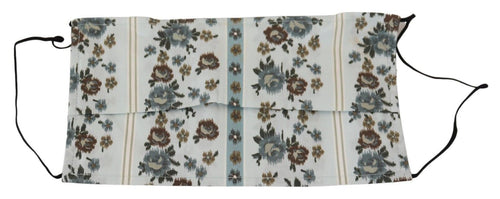 Dolce & Gabbana White Floral Cotton Pleated Elastic Ear Strap Face Mask - ClickThatClicks 
