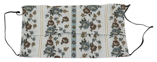 Dolce & Gabbana White Floral Cotton Pleated Elastic Ear Strap Face Mask - ClickThatClicks 
