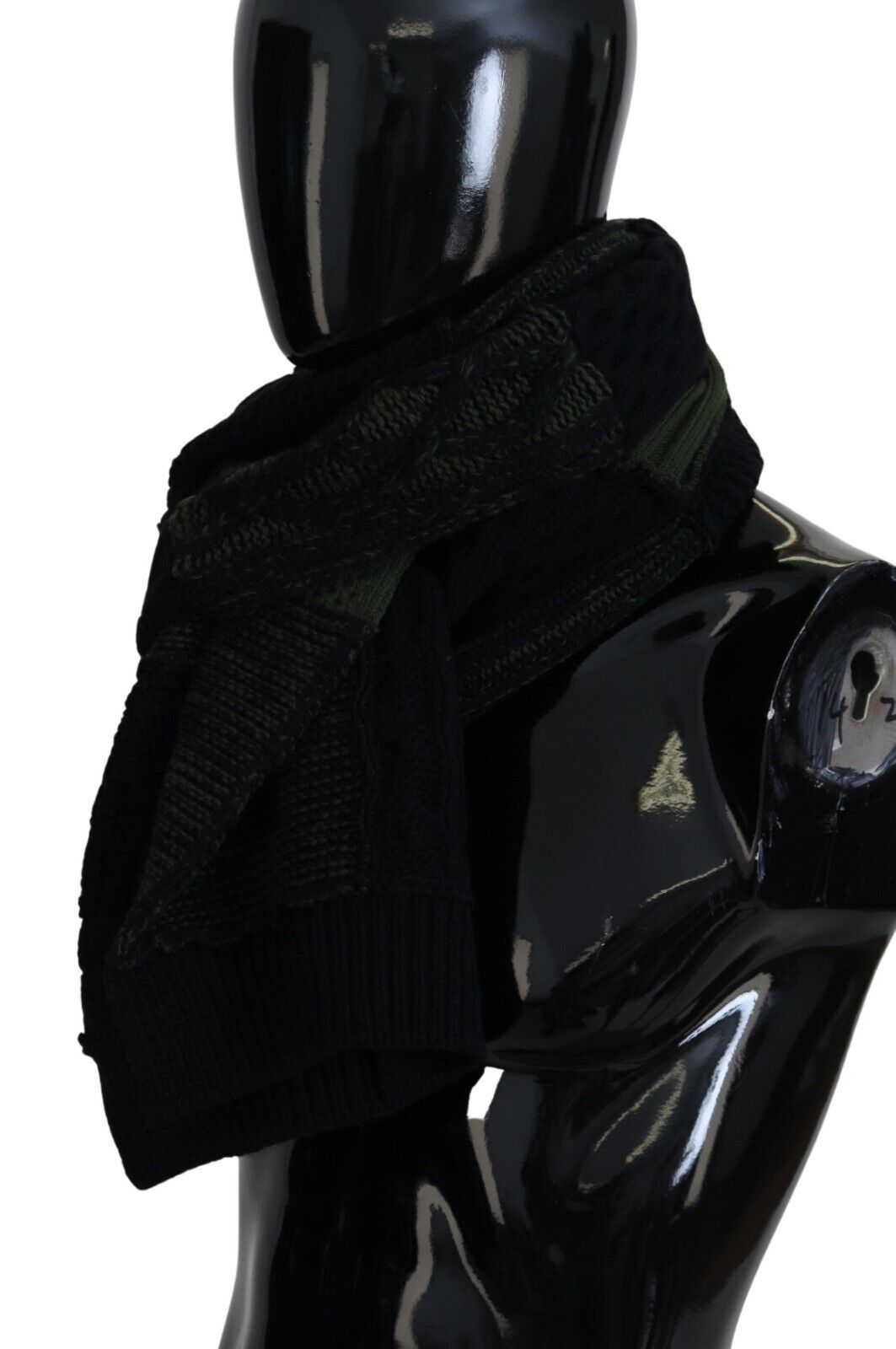 Dolce & Gabbana Black Green Knitted Men Neck Wrap Shawl Scarf - ClickThatClicks 