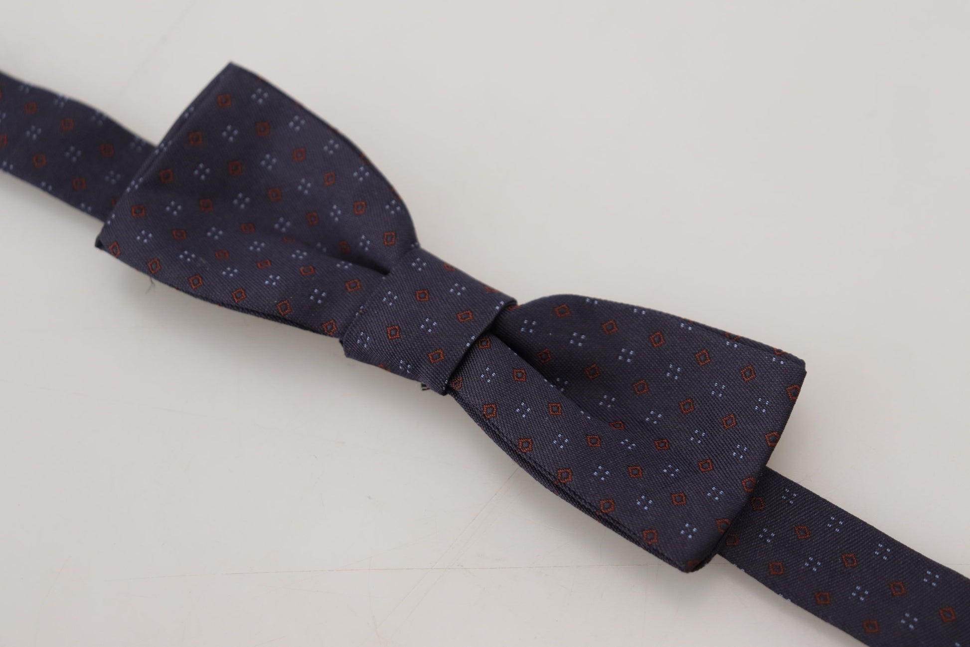 Dolce & Gabbana Blue Pattern Silk Adjustable Neck Papillon Bow Tie - ClickThatClicks 