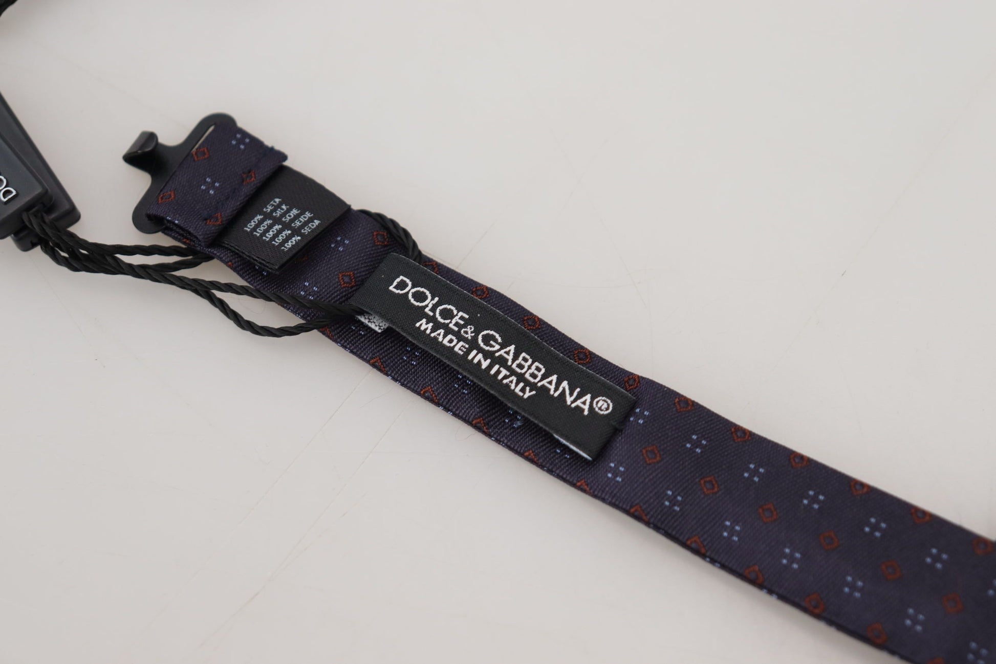 Dolce & Gabbana Blue Pattern Silk Adjustable Neck Papillon Bow Tie - ClickThatClicks 