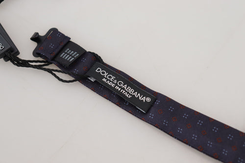 Dolce & Gabbana Blue Pattern Silk Adjustable Neck Papillon Bow Tie - ClickThatClicks 