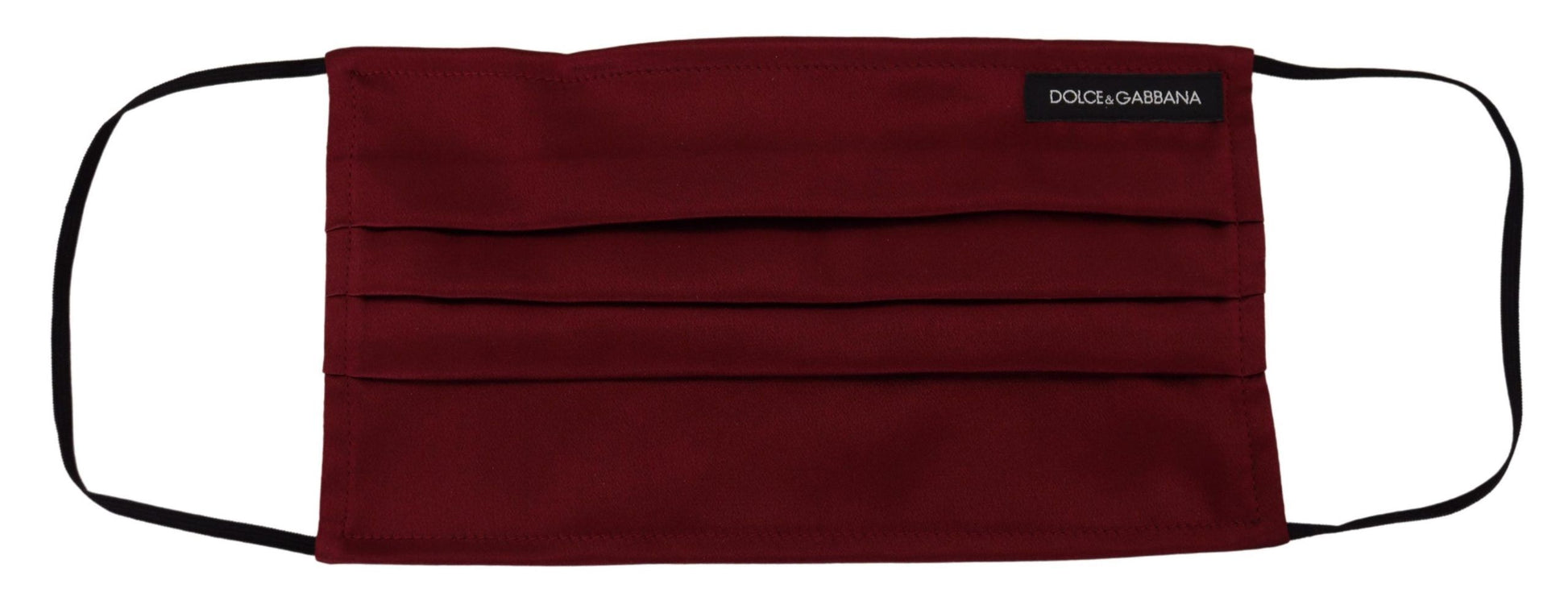 Dolce & Gabbana Maroon Silk Pleated Elastic Ear Strap One Size Face Mask - ClickThatClicks 
