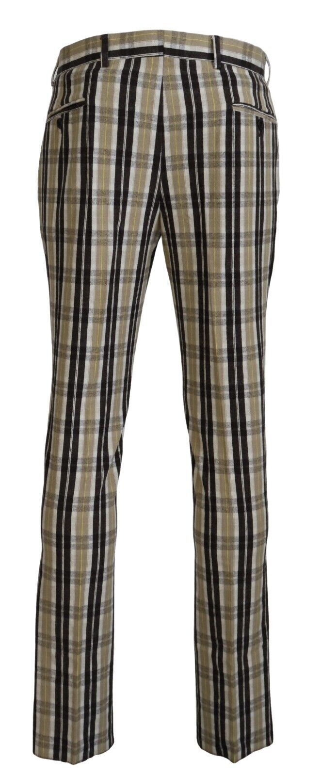 BENCIVENGA Multicolor Checkered Cotton Straight Fit Men Pants - ClickThatClicks 