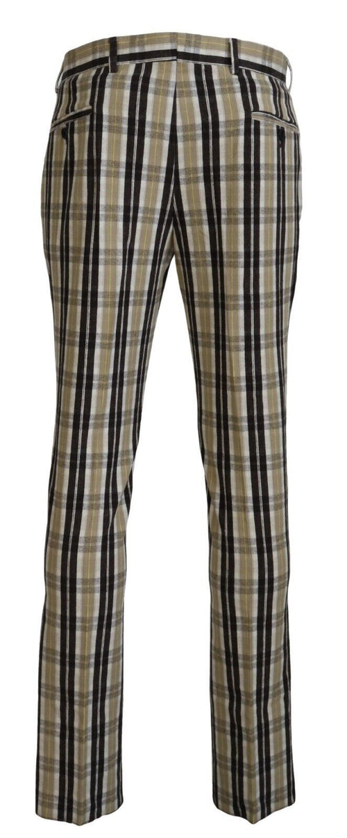 BENCIVENGA Multicolor Checkered Cotton Straight Fit Men Pants - ClickThatClicks 