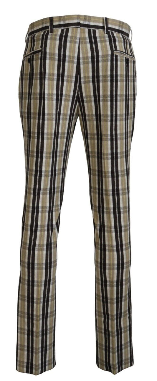 BENCIVENGA Multicolor Checkered Cotton Straight Fit Men Pants - ClickThatClicks 