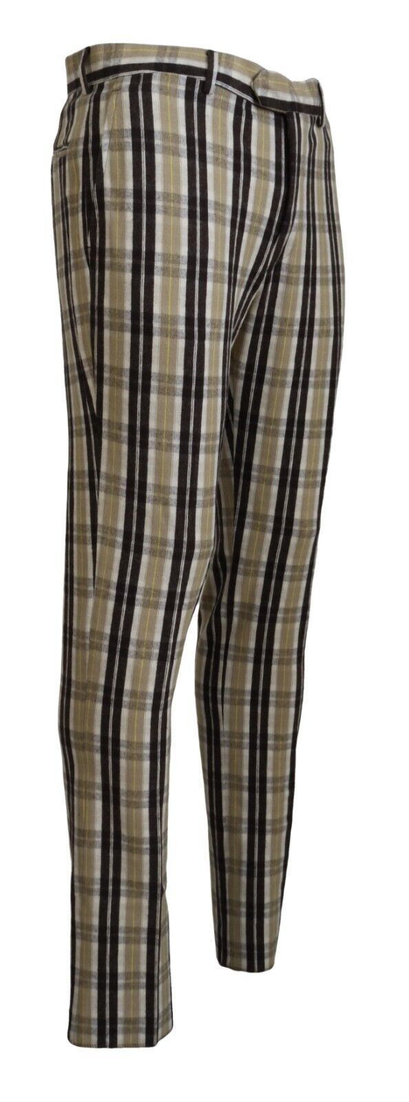 BENCIVENGA Multicolor Checkered Cotton Straight Fit Men Pants - ClickThatClicks 