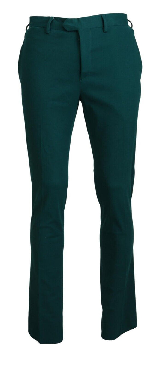 BENCIVENGA Green Straight Fit Men Formal Trousers Pants - ClickThatClicks 