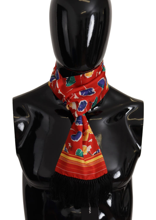 Dolce & Gabbana Multicolor DG Umbrellas Print Shawl Fringe Scarf - ClickThatClicks 