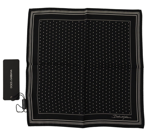 Dolce & Gabbana Black Polka Dots DG Logo Square Handkerchief - ClickThatClicks 