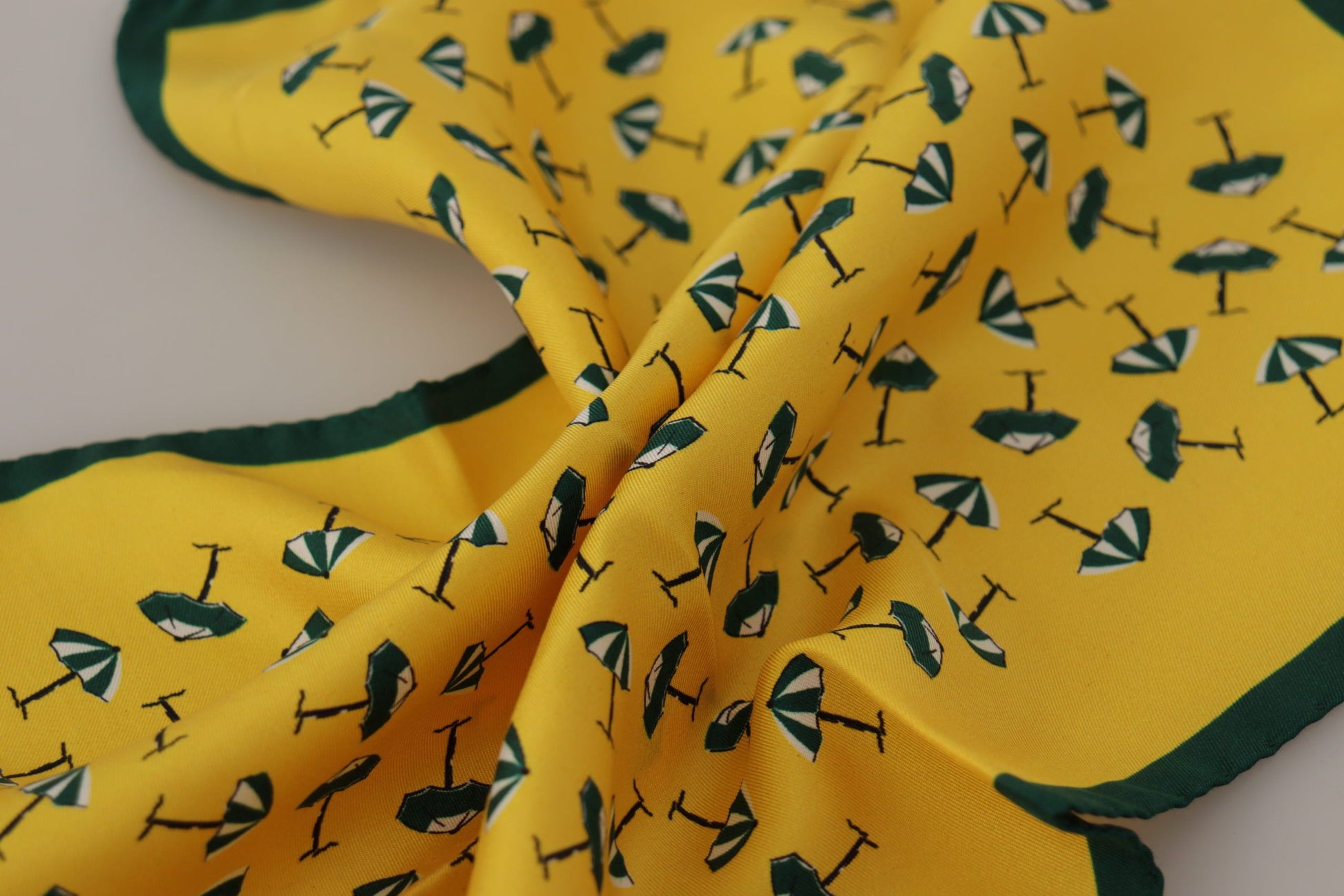 Dolce & Gabbana Yellow Printed DG Logo Square Mens Handkerchief Scarf - ClickThatClicks 