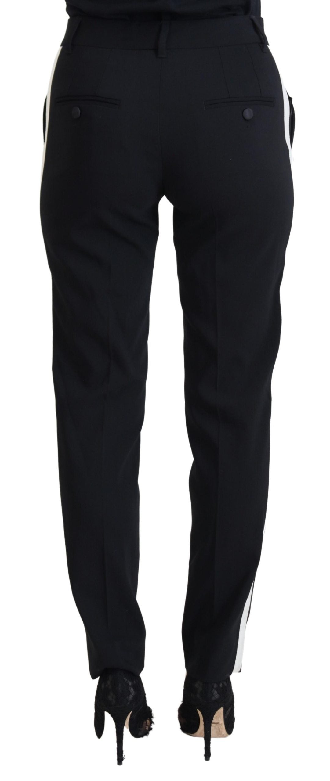 Dolce & Gabbana Black High Waist Women Pants - ClickThatClicks 