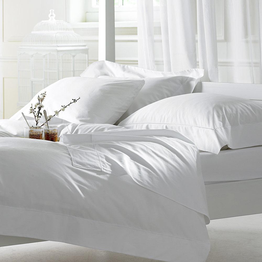 Bellissimo 400 TC Pure Cotton Fitted Sheets – White, 4 Sizes Available