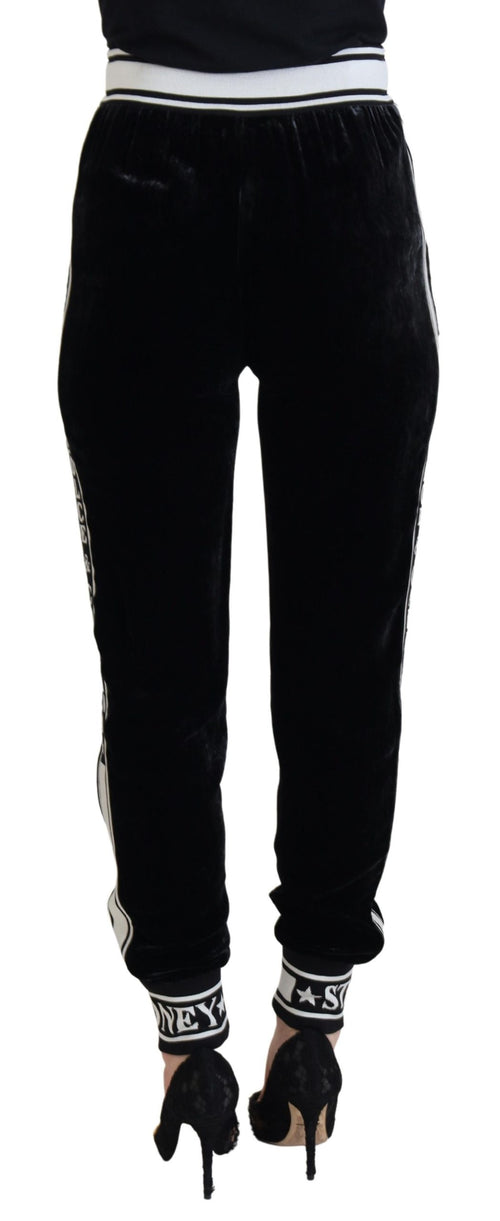 Dolce & Gabbana Black DG Logo Velvet Trouser Pants - ClickThatClicks 