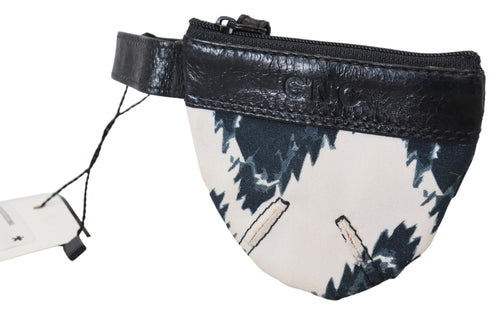Costume National White Genuine Leather Coin Purse Strap Wallet - ClickThatClicks 