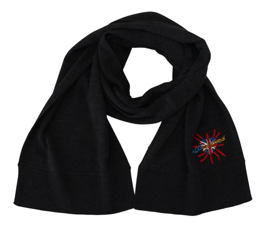Dolce & Gabbana Black Sacred Heart #DGLovesLondon Wrap Scarf - ClickThatClicks 