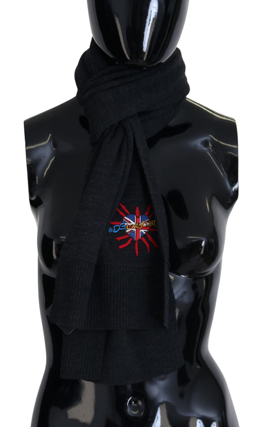 Dolce & Gabbana Black Sacred Heart #DGLovesLondon Wrap Scarf - ClickThatClicks 