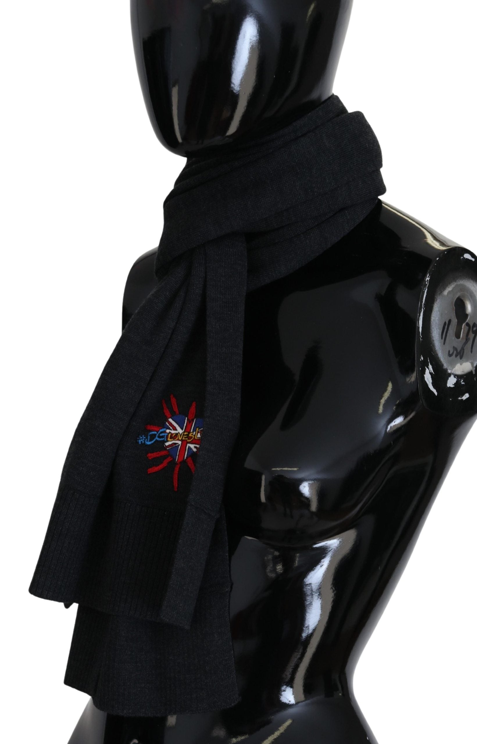 Dolce & Gabbana Black Sacred Heart #DGLovesLondon Wrap Scarf - ClickThatClicks 