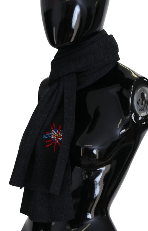Dolce & Gabbana Black Sacred Heart #DGLovesLondon Wrap Scarf - ClickThatClicks 